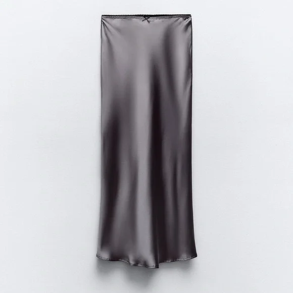 SATIN SKIRT AND LACE LEGGINGS - Picture 3 of 7